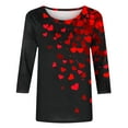 DxhmoneyHX 3/4 Sleeve Womens Plus Size Valentines Tops Spring Shirt