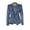 Dark Blue, variant on Crop Denim Blazer for Women Solid Color Slim Fit Double Breasted Lion Button Denim Suit Jacket Elegant Formal Office Work Professional Business Meeting M Dark Blue