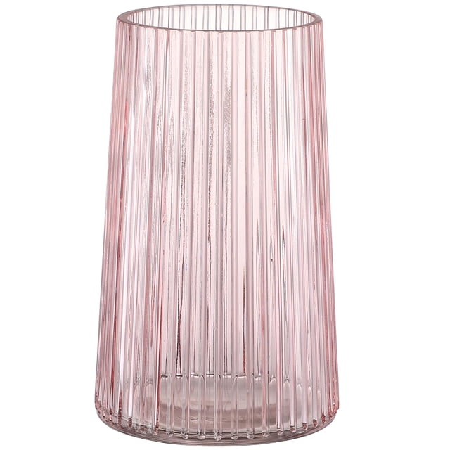 Jarrón de cristal MARTAGE rosa para ramo de flores, 20 cm