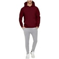 thumbnail image 2 of WMTBSRSW Mens Oversized 2 Piece Sweatsuit Outfits Solid Casual Hoodie Sweatshirt and Drawstring Joggers Sweatpants Set Tracksuit with Pokcets Wine S, 2 of 7