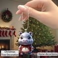 thumbnail image 4 of Fwttom Cute Red Hippo Acrylic 2D Pendant Key Chain Car Rearview Mirror Accessories Backpack Pendant, 4 of 6