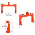 thumbnail image 2 of 3 Point Quick Hitch, 3000 lbs 3-Pt Attachments Adaptation to Category 1 & 2 Tractor with 5 Level Adjustable Bolt (Orange), 2 of 9