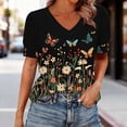 thumbnail image 2 of Cutuoiiu Women's V-neck Short Sleeve Shirts Versatile for Daily Wear Gifts, 2 of 6