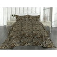 thumbnail image 2 of Ambesonne Leopard Print Quilted Bedspread Set 3 Pcs, Wild Big Cat Skin Art, Twin, Caramel Dark Brown and Beige, 2 of 4
