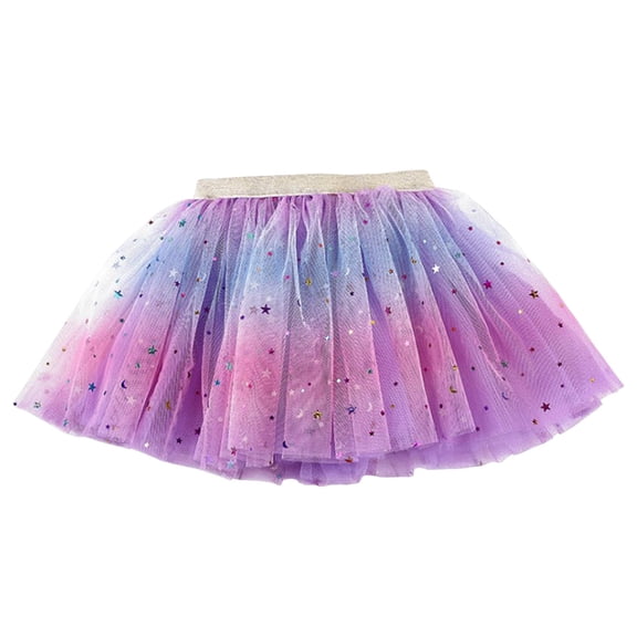 Emitonse Baby Girl Pink Tutu Soft and Fluffy Girls Fashion Clothes Girls Layered Rainbow Tutu Skirt Dance Dress Ruffle Toddler Tutu Girls Clothes Purple,6-10 Years