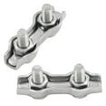 thumbnail image 3 of HUGFEGWE 12Pcs M2 304 Stainless Steel Double Wire Rope Clip Cable Clamps for 1/16 Inch Diameter Wire Rope CJB91-55185, 3 of 5