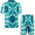 thumbnail image 3 of PRIYAL Men's Short Sleeve Pajama Sets Button Down Collar Sleepwear Soft Lounge Pjs Set Lightweight Men's Outfits, 3 of 13