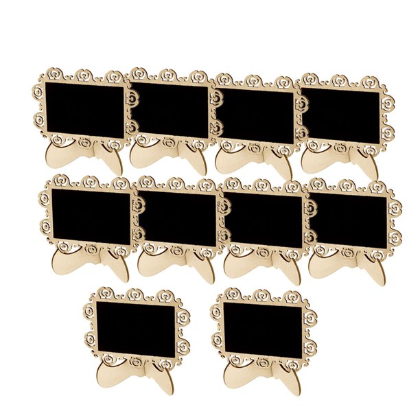 BRIGHTFUFU 10 piezas Mini pizarra Pizarras Rectángulo Pizarra con soporte para carteles de mensajes Señales de bodas