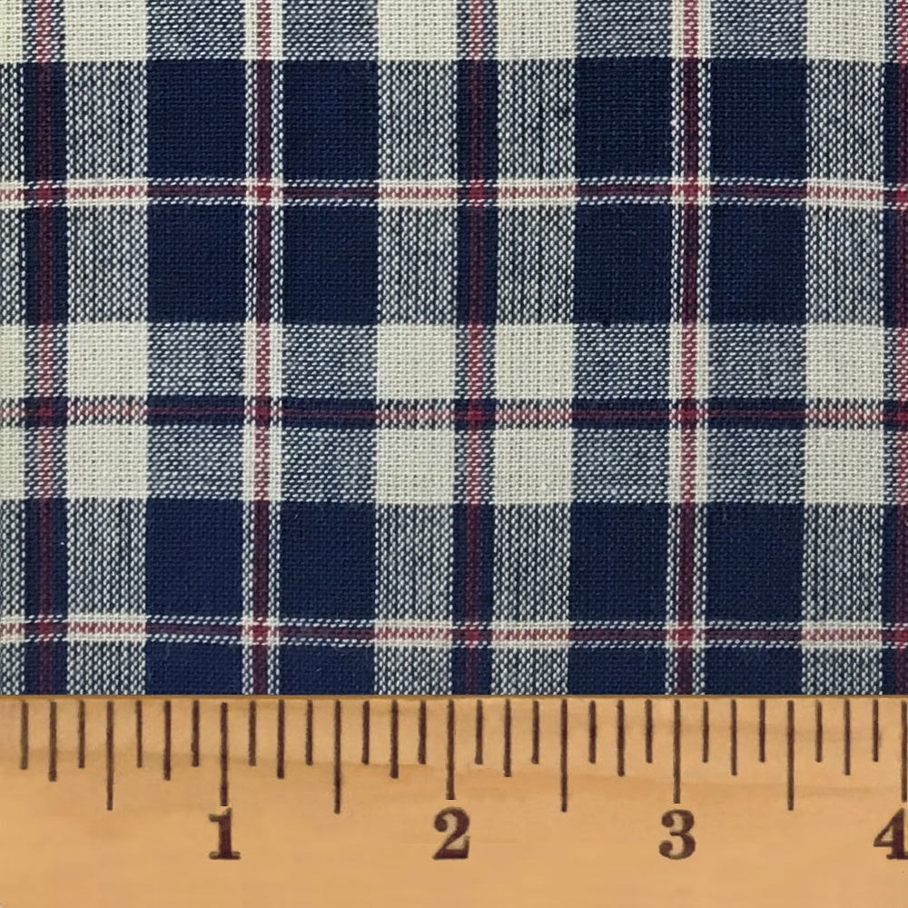 Farmhouse Navy Blue Large Plaid Homespun Cotton Fabric - Sold by the ...