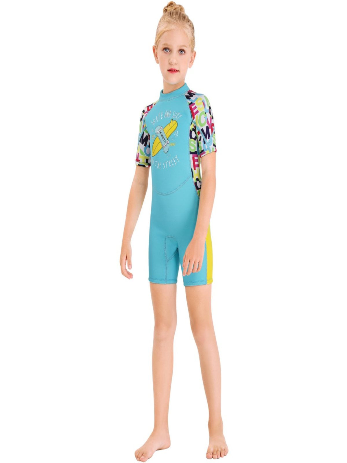 Details about   New Kid Child Swimsuit Boy Girls Long Sleeve Surfing Swimming Floral Diving Suit 