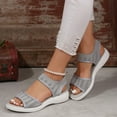 thumbnail image 4 of BYHONG Women's Thick Sole Wedge Sandals - Breathable Fashionable Beach Sandals for Women, Comfortable Summer Slide Sandals Grey 7, 4 of 6