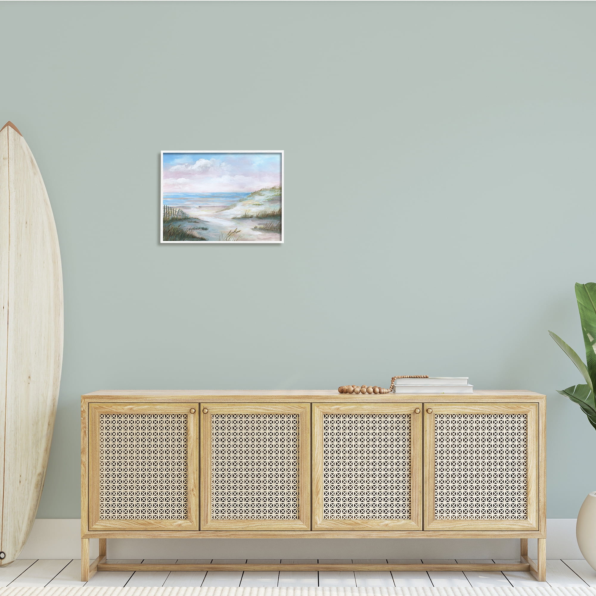 Stupell Indtries Rolling Beach Sand Dunes Soft Pink Beach Sky,20 x 16,Design by Nan