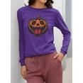 thumbnail image 2 of Dancing Skeleton Pumpkin Halloween Graphic - Women's Long Sleeve, 2 of 4