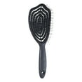 thumbnail image 2 of Peine hueco con forma de escudo: agarre ergonómico, uso en seco y mojado y masaje del cuero cabelludo; peine de ABS grueso para el cuidado del cabello largo, 2 of 5
