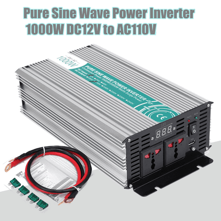 1000W DC12V to AC110V Solar Power Inverter Off Grid Pure Sine Wave Power Inverter With USB