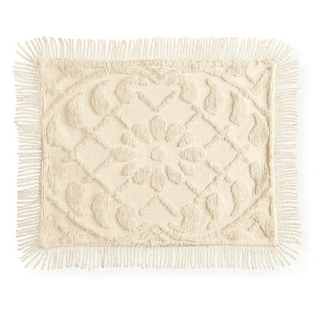 Vine Leaf Lattice and Floral Tufted Chenille Pillow Sham with Fringe Border- Elegant Bedroom Decor, Sham, (Best Vines For Lattice)