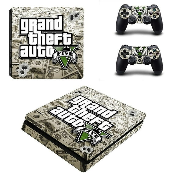 Grand Theft Auto Gta 5 Ps4 Slim Decal Protective Skin Cover Sticker For Ps4 Slim Console Controller Stickers Vinyl