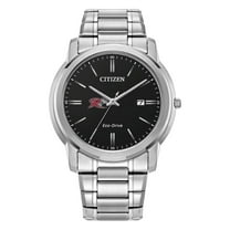 Men's Citizen Watch  Silver Rider Broncs Eco-Drive Black Dial Stainless Steel Watch