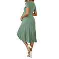 thumbnail image 3 of INSPIRE CHIC MARI GABRIEL Women's Maternity Wrap Dress V Neck Ruffle Hem Semi Formal Photoshoot Party Cocktail Pregnant Dresses Grey Green M, 3 of 6