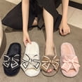 thumbnail image 7 of Casual Fluffy Slippers Women House Flats Fashion Winter Bowknot Love Designer Shoes Ladies Home Plush Platform Elegant Footwear (Black,36-37), 7 of 7