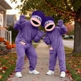 thumbnail image 4 of Dwelliawo Silly Onesie Funny Big Mouth Monster Hooded Fleece Pajamas, Ultra Soft Plush One-Piece Loungewear Lightweight 3D Sleepwear Dark Purple 100, 4 of 4