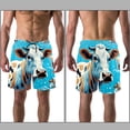 thumbnail image 3 of luoweisi Men's Beach Shorts Quick Dry Swim Trunks with Mesh Lining Cartoon Cow 2XL, 3 of 5