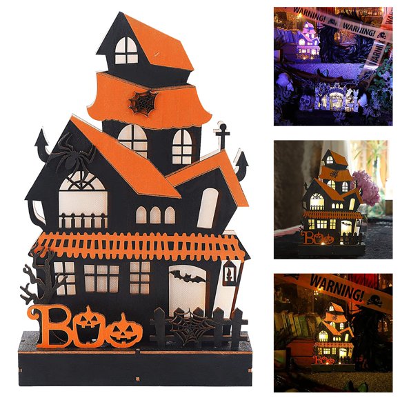 BKER Décor d'Halloween : Accessoires de Fête en Bois Lumineux et Fantomatiques pour une Ambiance de Colonne Vertébrale