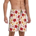 thumbnail image 2 of Honeii fall laef Maple Print Men's Pajama Sleepwear Shorts - a comfy pajama bottom and lounge short for Relaxed Home Wear-Medium, 2 of 6
