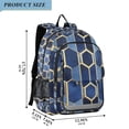 thumbnail image 2 of FORMRS Unisex School Backpack 17" Student Travel Bag with Laptop Compartment, Blue Hexagon Pattern, 2 of 7