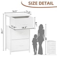 thumbnail image 3 of Eunos White Nightstand with Removable Fabric Storage, 3 Drawer Small Dresser for Bedroom Hallway, 3 of 7