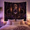 thumbnail image 2 of Lit Candle Altar with Sits Detailed Full Moon, Cozy Farmhouse for Farmhouse Decor Lovers, Aesthetic Wall Decor, Housewarming Gift, Tapestry Wall Hanging for Dorm and Living Room, 2 of 7