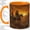 Orange, variant on Western Couple Riders Accent Mug, 11oz Ceramic Coffee Cup for Horse Fans