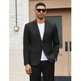 thumbnail image 3 of COOFANDY Men's 2 Pieces Suit Elegant Solid Two Button Tuxedos Slim Fit Wedding Party Casual Blazer Pants Set, 3 of 7