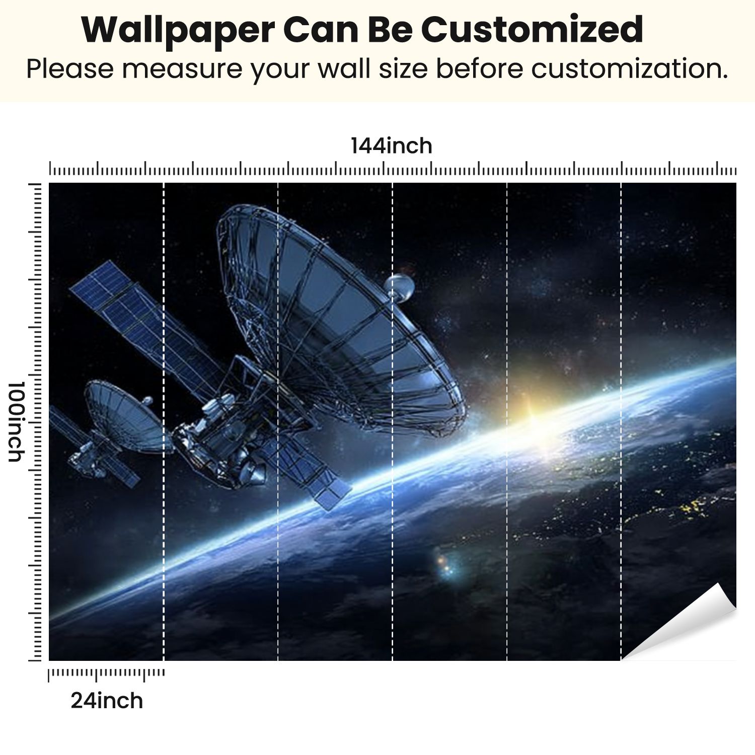 Peel and Stick Wallpaper earth Modern Art Wall Mural Decor Self Adhesive and Removable 100in x 144in
