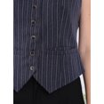 thumbnail image 4 of DARING DIVA Women's Pinstripe Waistcoat Button Down Vintage Striped Vest M Blue, 4 of 5