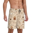 thumbnail image 2 of Naloa Coffee Time Men's Short Pajama Pants, Lounge Comfort Shorts with Elasticized Waistband and Side Pockets - 3X-Large, 2 of 9