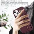 thumbnail image 4 of for iPhone 13 Case with Card Holder for Women,for iPhone 13 Phone Case Wallet with Credit Card with Ring Kickstand Zipper Shockproof Slim Stand Case for iPhone13 - Red Wine, 4 of 13