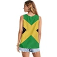 thumbnail image 2 of FUIALDOLG Womens Jamaica Flag Print Tank Tops Summer Casual V-Neck Sleeveless Top Soft Blouse Undershirt Flowy Tunic Tops Black Tops Summer Fashion Outfits,4XL, 2 of 7
