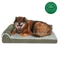 thumbnail image 3 of FurHaven Pet Products Two-Tone Faux Fur & Suede Memory Top Deluxe Chaise Lounge Pet Bed for Dogs & Cats - Dark Sage, Large, 3 of 13