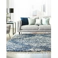 thumbnail image 4 of Unique Loom Serenity Shag Collection Area Rug - Walcott (7' 10" Square Blue/Ivory), 4 of 9