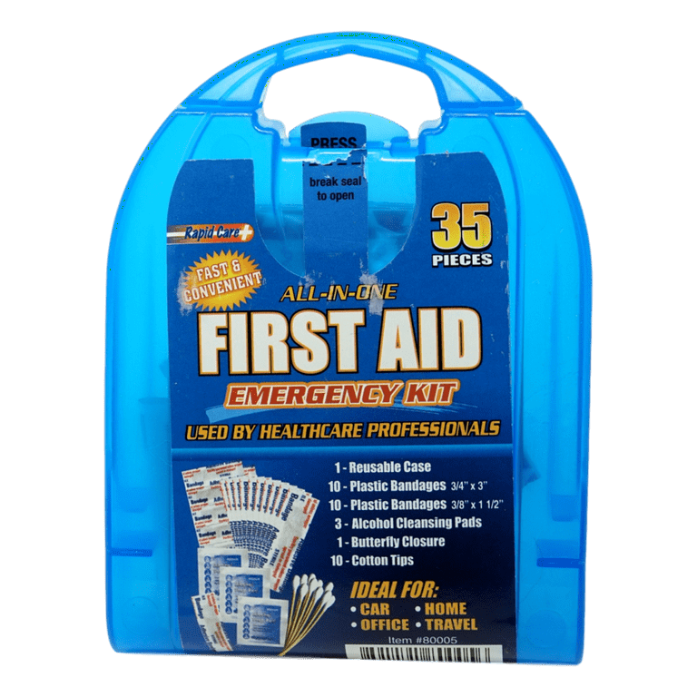 Rapid Care First Aid Kit (3 Pack) 35 Piece All In One Mini Emergency Kit 