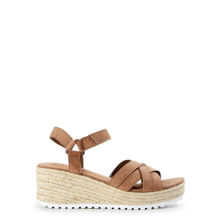 Time and Tru Women s Demi Wedge Sandals Walmart