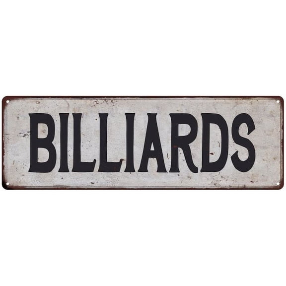 BILLIARDS Vintage Look Rustic 6x18 Metal Sign Chic Retro 106180035045