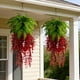 thumbnail image 1 of Adorno de pared con hojas persas artificiales | Decoración vegetal artificial para el hogar y la oficina | Cesta colgante con plantas artificiales y detalles dorados, 1 of 5