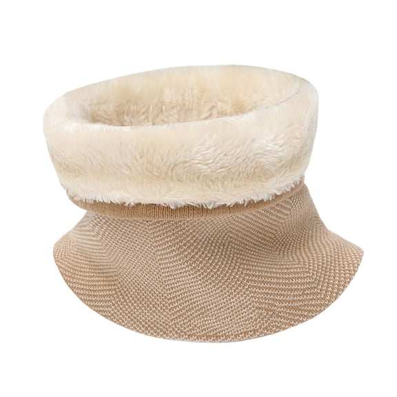 MIASHUI Winter Letter Knit Cotton Neck Scarf Unisex Pullover Warm Scarf, Scarf for Men and Women, Cold Weather Scarf Beige