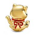 thumbnail image 3 of 925 Sterling Silver Golden Fortune Cat Charm Bead for Bracelet Charms Bangle Pendant Jewelry, 3 of 3