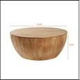 thumbnail image 5 of 35.43"Vintage Style Bucket Shaped Coffee Table for Office, Dining Room and Living Room,Natural, 5 of 12