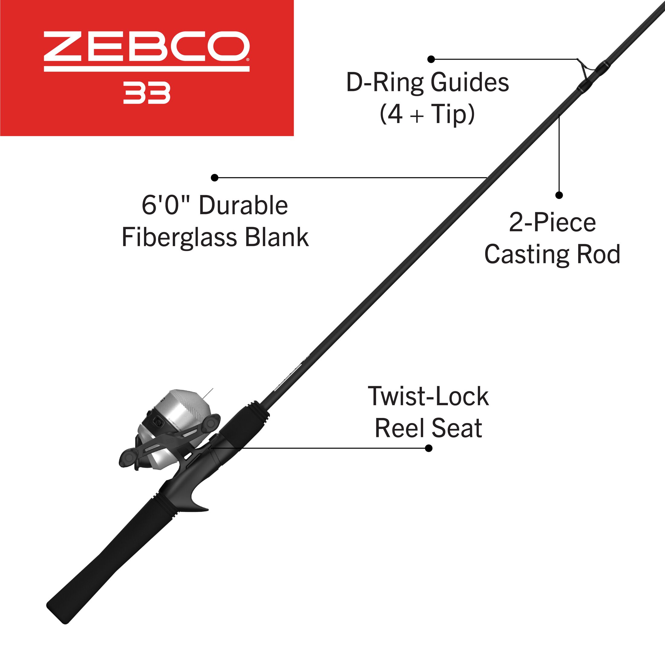 Zebco 33 Spincast Fishing Rod and Reel Combo, 6-Foot photo 2