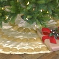 thumbnail image 4 of VHC Brands Memories Medallion Velvet Viscose Glam Christmas Decor Appliqued Round 48" Diameter Tree Skirt, Creme Vanilla White, 4 of 5