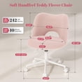 thumbnail image 4 of Silla de tocador DurayLoly Pink de forro polar ultrasuave con ruedas, 4 of 9